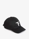Tom Ford Black Baseball Cap With Logo Embroidery On The Front And Logo Lettering On The Rear In Cott In Black