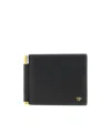 Tom Ford Compact Grain Wallet Gold Tone Hardware In Black