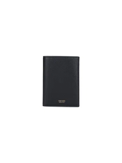 Tom Ford Black Calf Leather Passport Holder