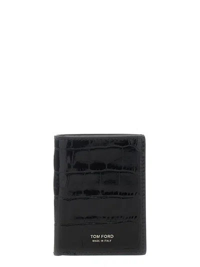 Tom Ford Logo Card Holder Wallets, Card Holders Black