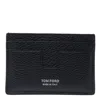 Tom Ford Mens Black Classic Leather Card Holder In Black