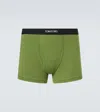 Tom Ford Logo Cotton-blend Boxer Briefs In Animal Print