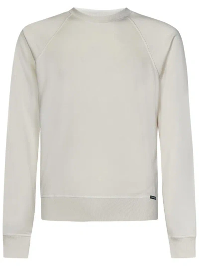 Tom Ford Logo Crewneck Sweater In White