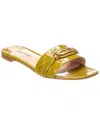Tom Ford Logo Croc-embossed Leather Sandal In Green