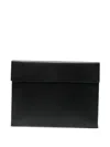 Tom Ford Logo-debossed Leather Clutch Bag In Black