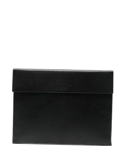 Tom Ford Logo-debossed Leather Clutch Bag In Black