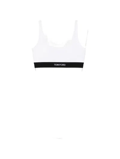 Tom Ford Logo-detail Bra In White