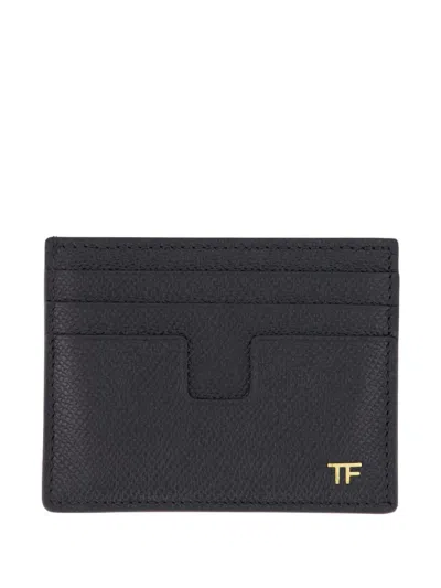 Tom Ford Grained Leather Classic Card Holder Accessories In Black