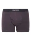 Tom Ford Logo-detail Cotton Boxer Shorts In Brown