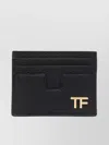Tom Ford Logo Detail Embossed Leather Cardholder In Black