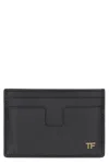 Tom Ford Logo Detail Leather Card Holder In Black