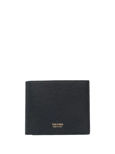Tom Ford Logo-detail Leather Cardholder In 黑色