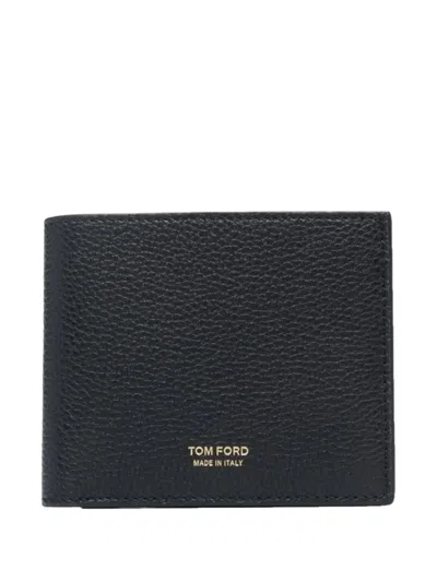 Tom Ford Logo-detail Leather Wallet In Black
