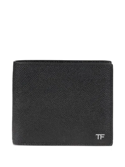 Tom Ford Logo-detail Leather Wallet In Black
