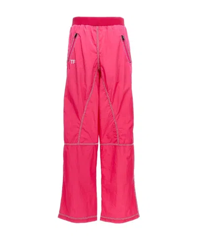 TOM FORD TOM FORD LOGO DETAILED WIDE LEG PANTS
