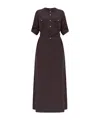 Tom Ford Whitney Chain Stripe Belted Satin Shirtdress In Black