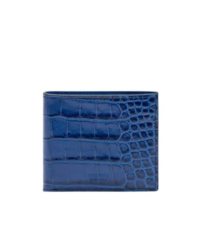 Tom Ford Crocodile-effect Bifold Wallet In Black