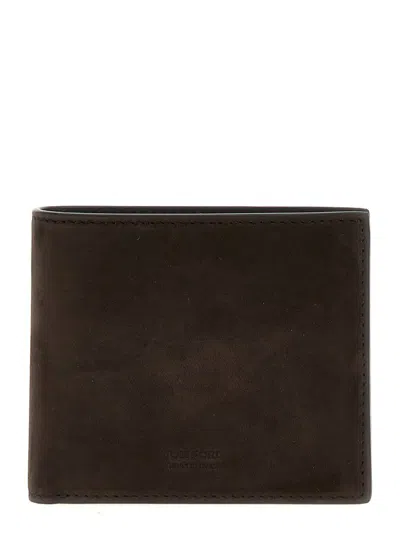 Tom Ford Suede Wallet Wallets, Card Holders Brown