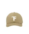 Tom Ford Logo Canvas Baseball Cap In Brown