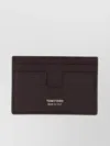 Tom Ford Bordeaux Card Holder With Embossed Logo Lettering On The Front In Grained Leather Man In Brown