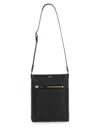 Tom Ford Logo Leather Crossbody Bag In Black