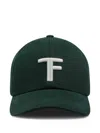 Tom Ford Tf Embroidered Leather-trimmed Baseball Cap In Green