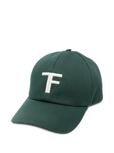 Tom Ford Logo-embroidered Baseball Cap In Green