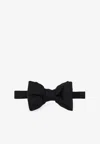 Tom Ford Logo Embroidered Bow Tie In Black