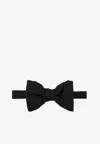 Tom Ford Logo Embroidered Bow Tie In Black