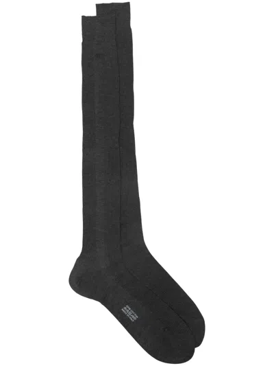 Tom Ford Logo-embroidered Cotton Socks In Grey