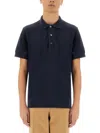 Tom Ford Black Short-sleeves Polo In Cotton Piquet Jersey Man In Blue