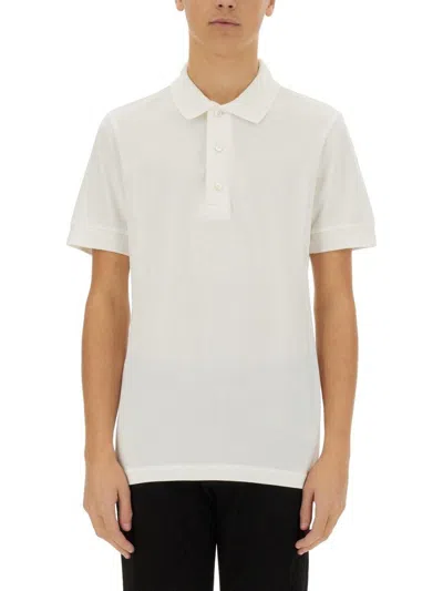 Tom Ford Logo Embroidered Short-sleeved Polo Shirt In White