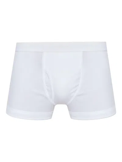 Tom Ford Logo-embroidered Cotton Boxer Shorts In White