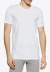 Tom Ford Logo-embroidered V-neck T-shirt In White