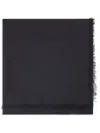 Tom Ford Logo-embroidered Wool-blend Scarf In Black