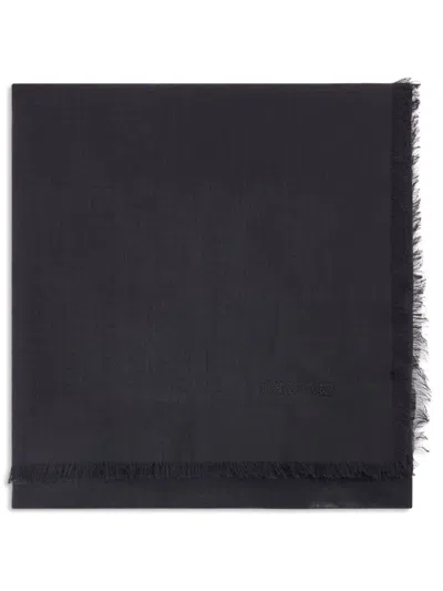 Tom Ford Logo-embroidered Wool-blend Scarf In Black