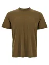 Tom Ford Brown Lyocell Cotton Crew T-shirt In Olive Green