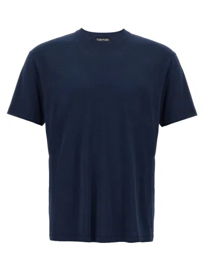 Tom Ford Logo Embroidery T-shirt In Blue