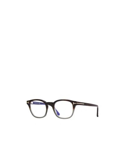 Tom Ford Blue Block Square-frame Glasses In Black