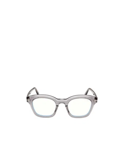 Tom Ford Logo Flat Mirror In Grey/t Logo/blue Block