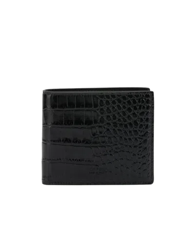 Tom Ford Logo Flip Wallet In Black