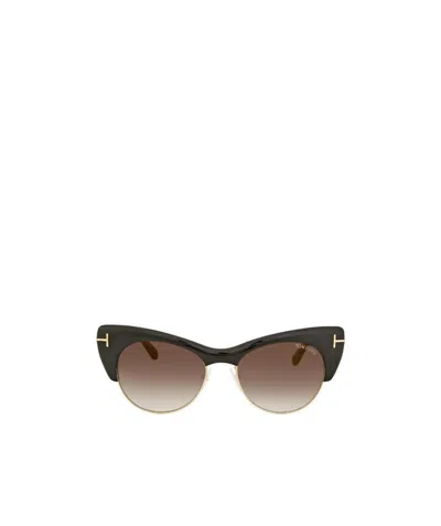 Tom Ford Logo Gradient Sunglasses In Black