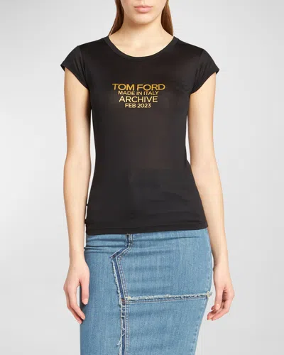 Tom Ford Logo Graphic Short-sleeve T-shirt In Black  Go