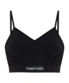 Tom Ford Logo Intarsia V-neck Top In Black
