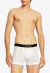Tom Ford White Crewneck T-shirt With Tf Embroidery In Lyocell And Cotton Blend Man In White