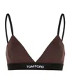 Tom Ford Logo Modal Jersey Triangle Bra In Black