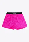 Tom Ford Silk Boxer Elastic Waistband In Pink