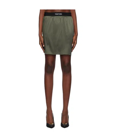 Tom Ford Logo Jacquard Skirt In Multicolor