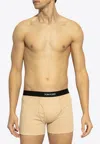 Tom Ford Logo Jacquard Stretch Boxers In Beige