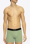 Tom Ford Logo Jacquard Stretch Boxers In Green